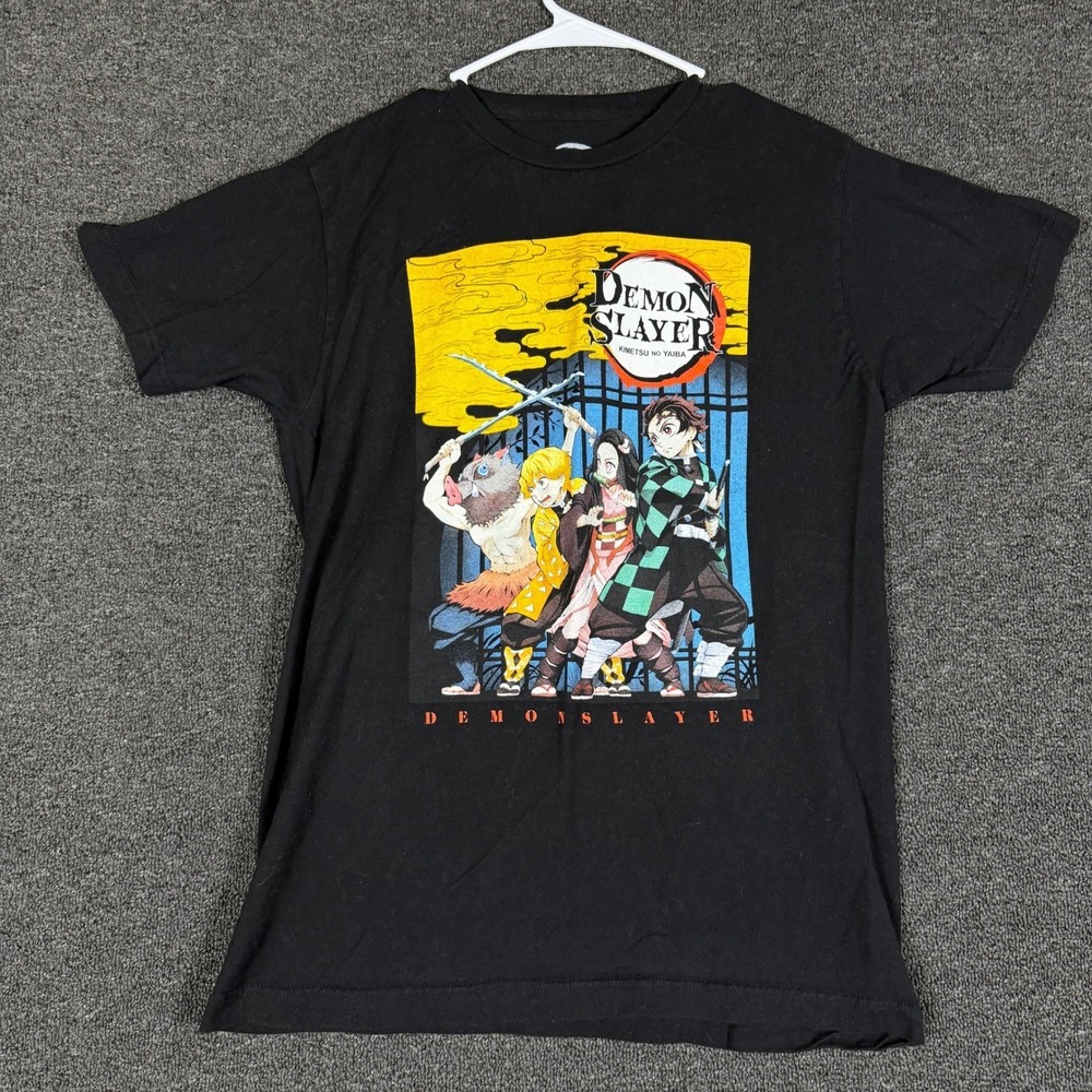 Demon Slayer Kimetsu no Yaiba Anime Graphic T-Shirt Mens Medium Black Aniplex